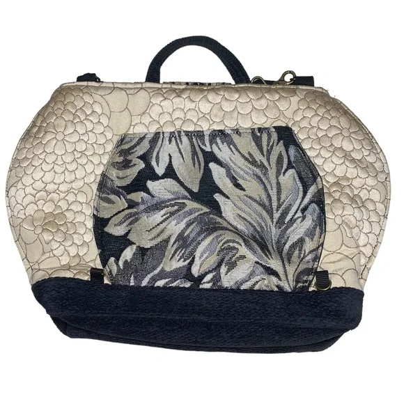 JANET McKinstry Designs Bag large Cross Body Messenger floral tapestry purse - Picture 9 of 10